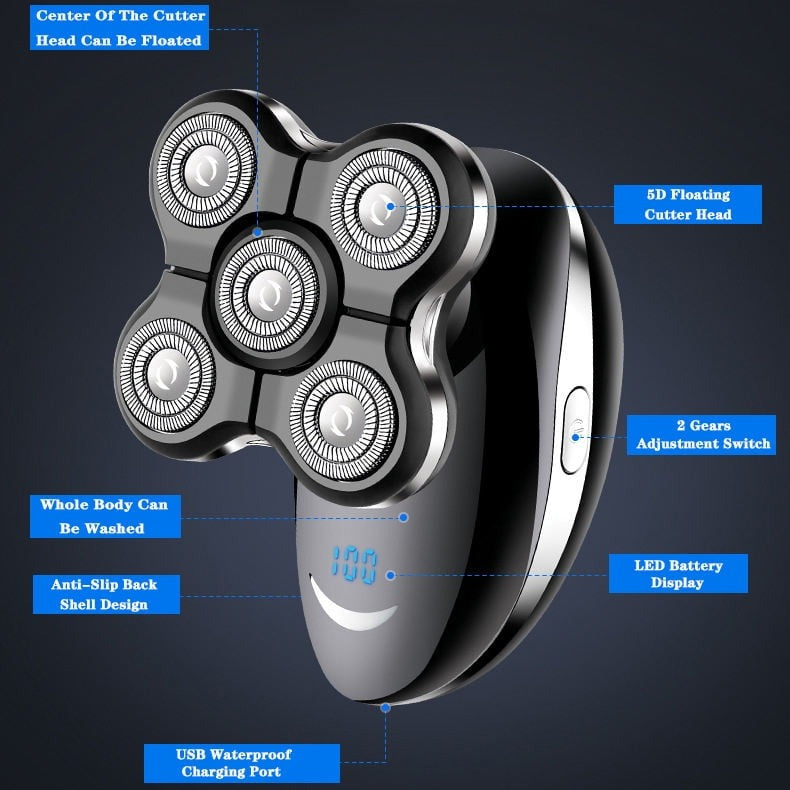 Waterproof Electric Head Shaver